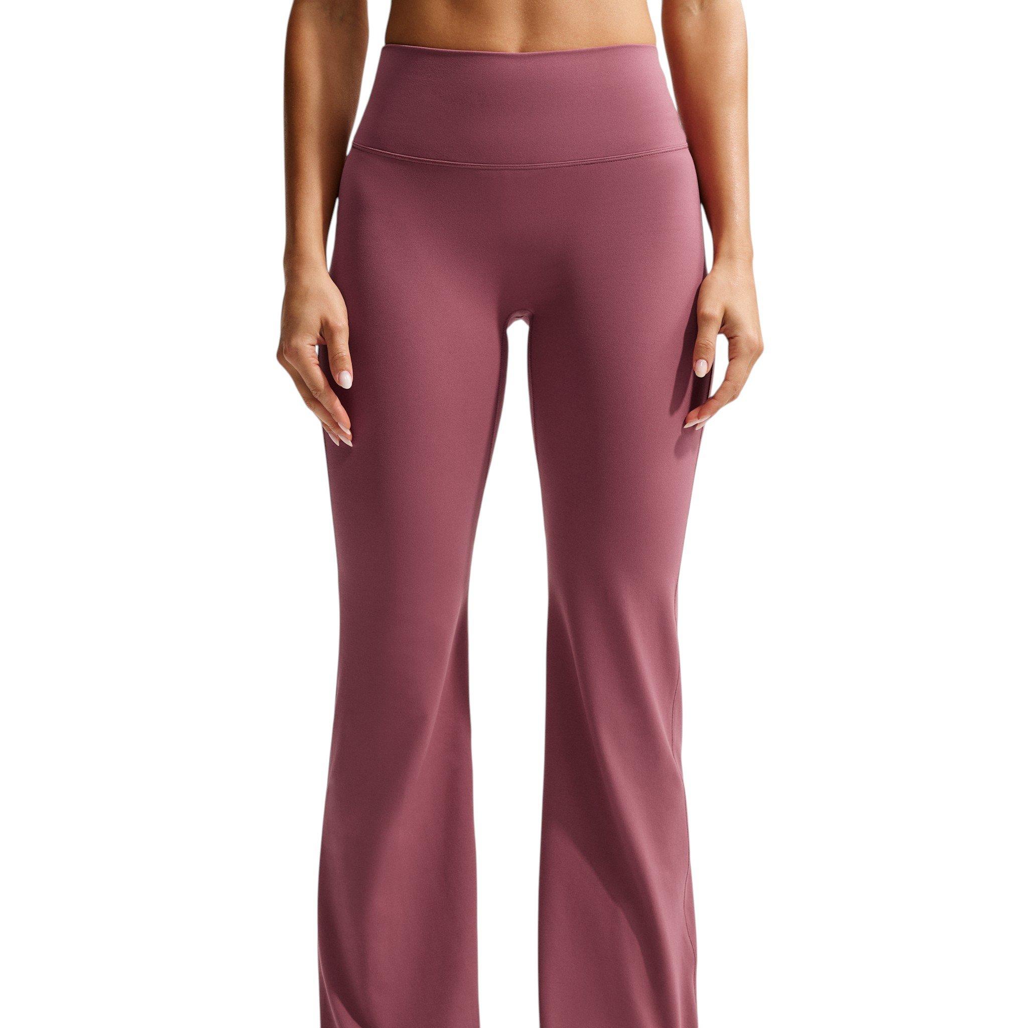 Nike Women's Zenvy High-Waisted Flared Leggings with No Front Seam - Pink Smoke - PINK SMOKE